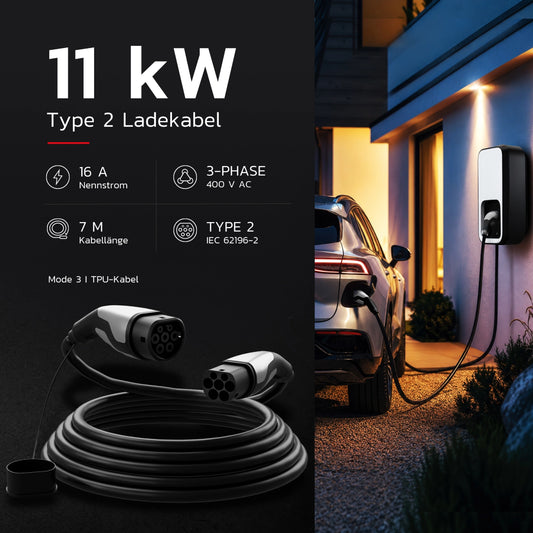 Kabel do ładowania Typ 2 | 11 kW | 7 m