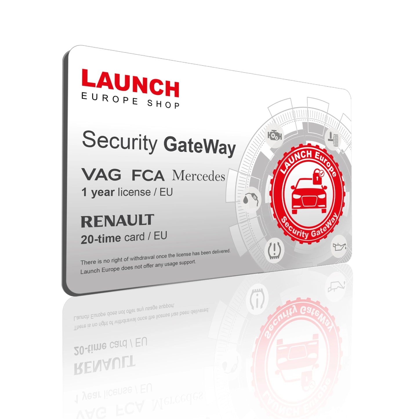 VAG, FCA & Mercedes 12-Month and Renault 20-Connection Card (EU Region) for non LAUNCH Europe Devices