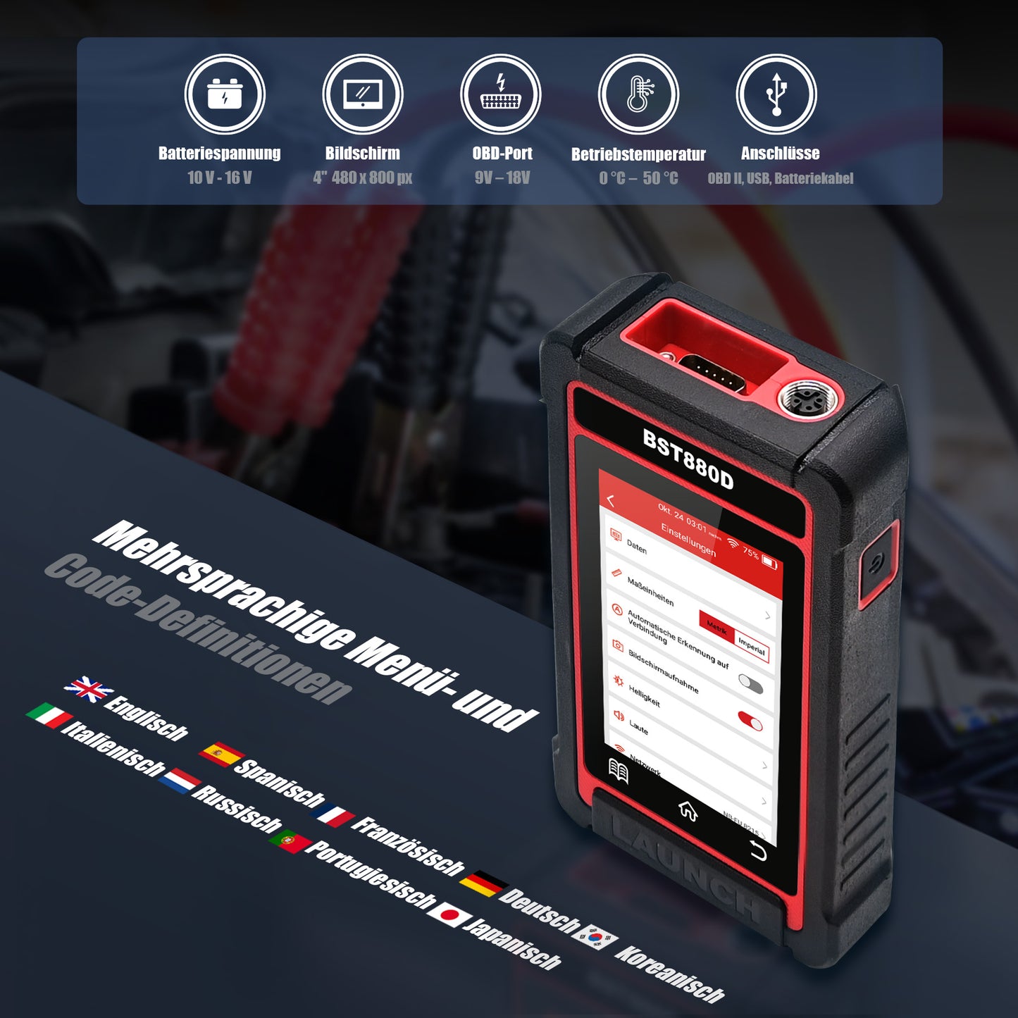 BST-880D OBDII/ Batterie Diagnosegerät - Rückläufer