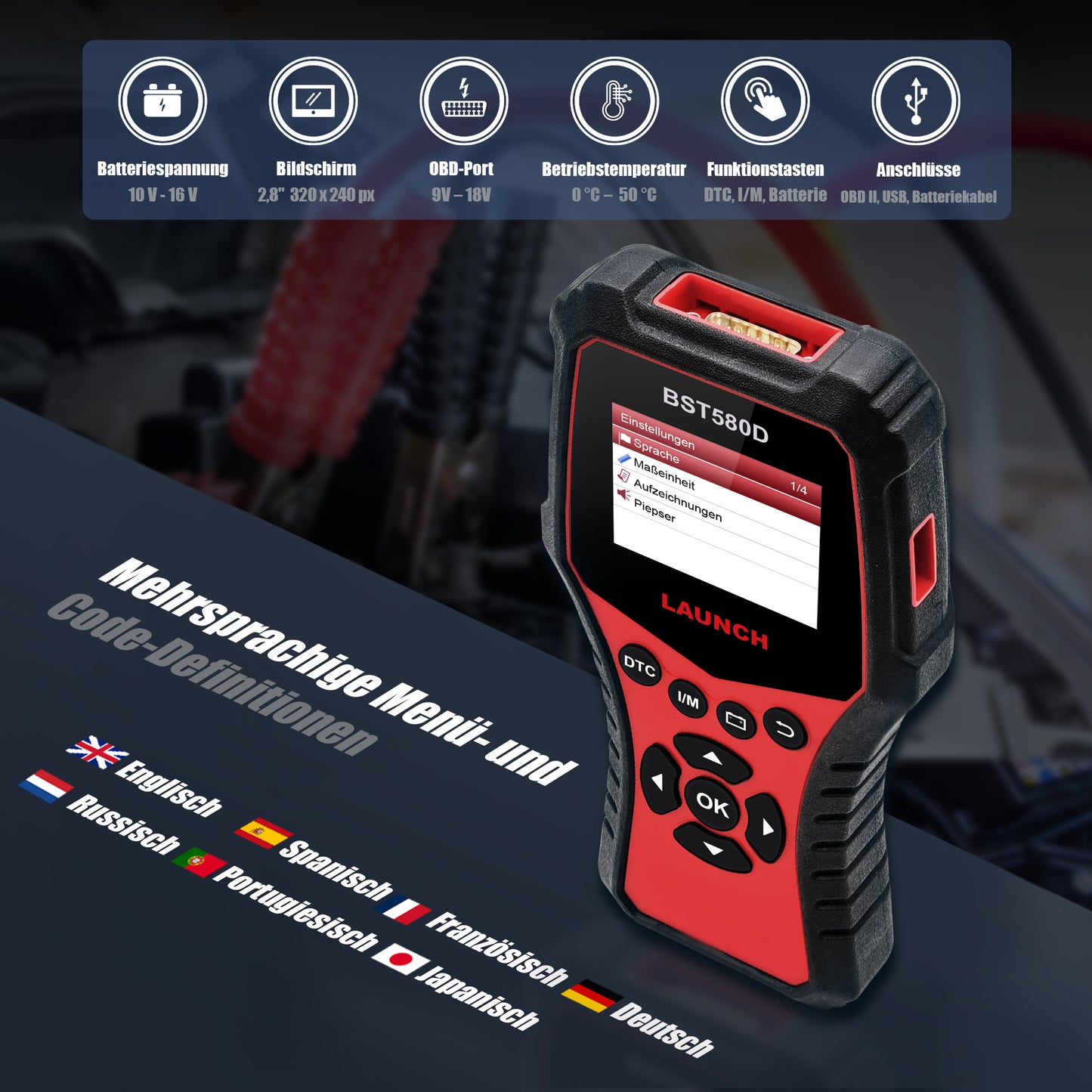 BST-580D Batterietester/ OBDII Tester