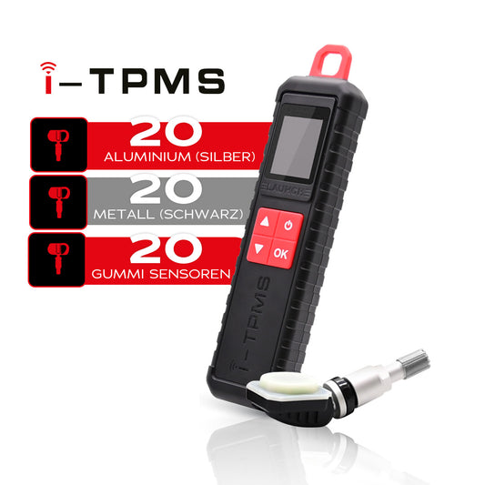 i-TPMS mit 20 Gummi-, 20 Aluminium- und 20 Metallsensoren (silber/schwarz)