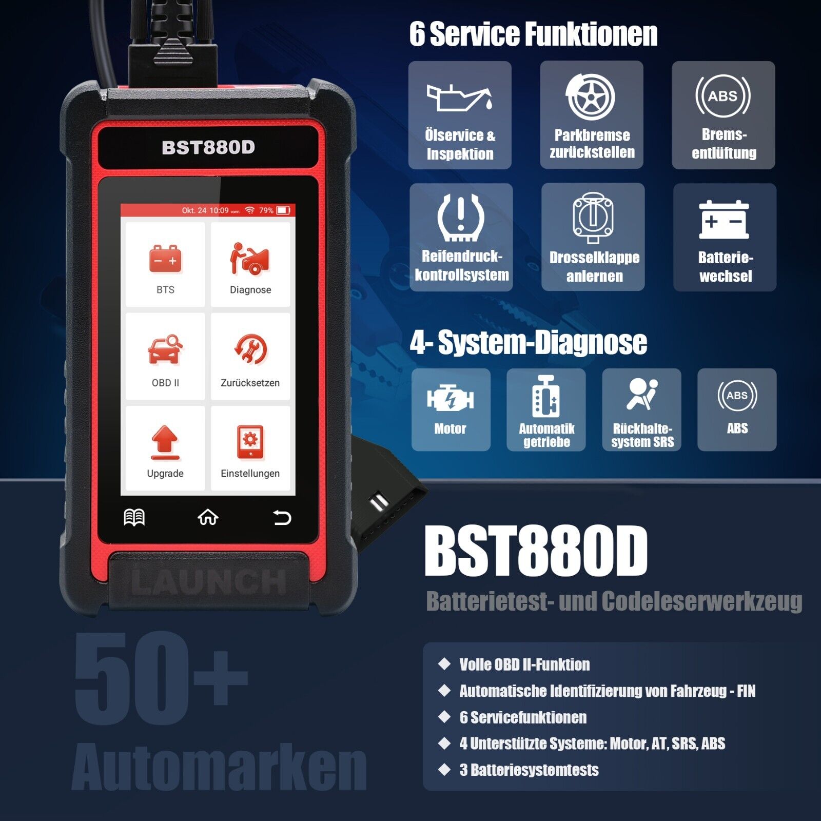 BST-880D OBDII/ Batterie Diagnosegerät