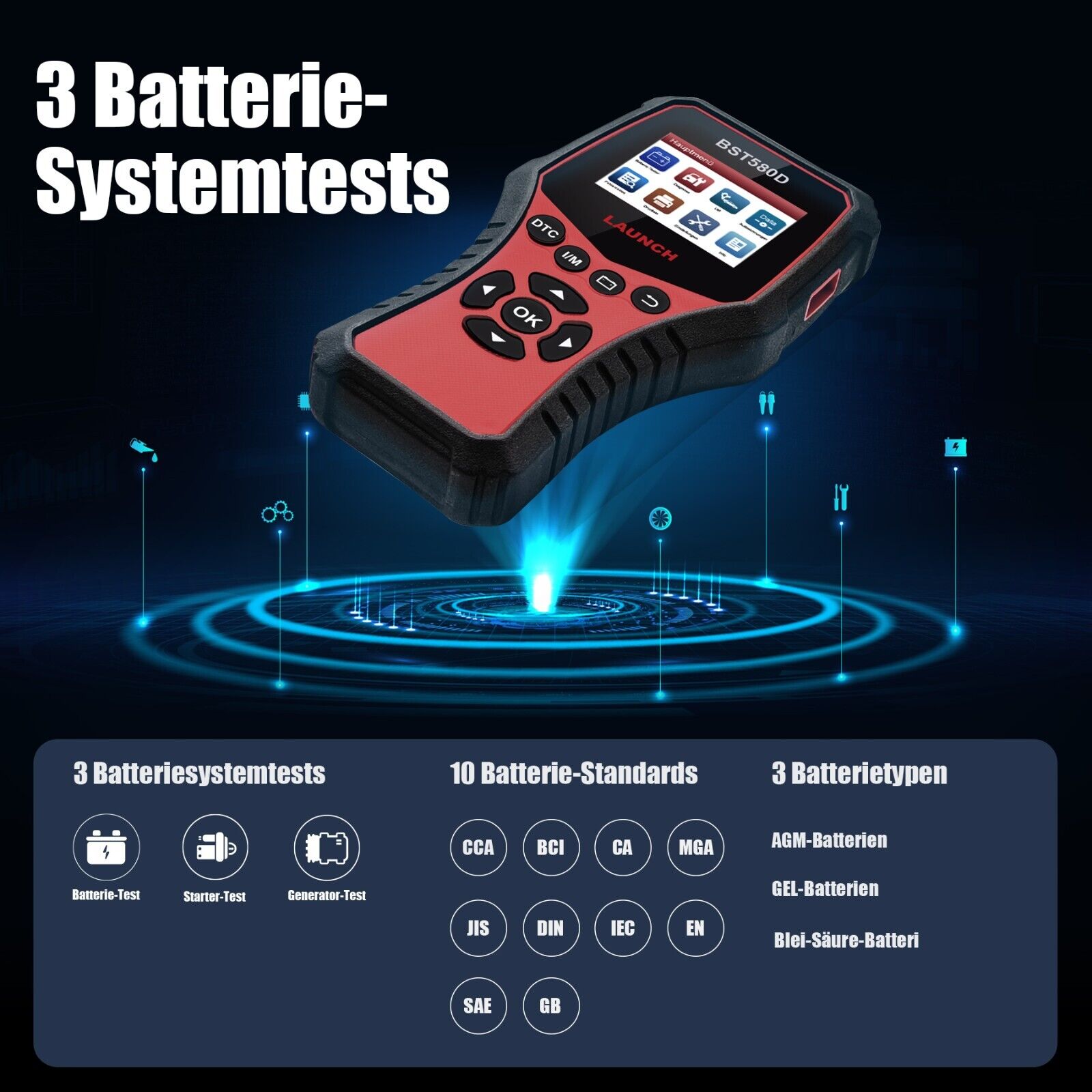 BST-580D Batterietester/ OBDII Tester
